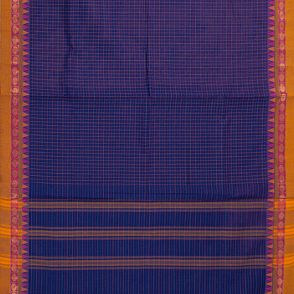 Blue And Mustard Kanchi Cotton Saree For Festive Wear PV MM KC 753
