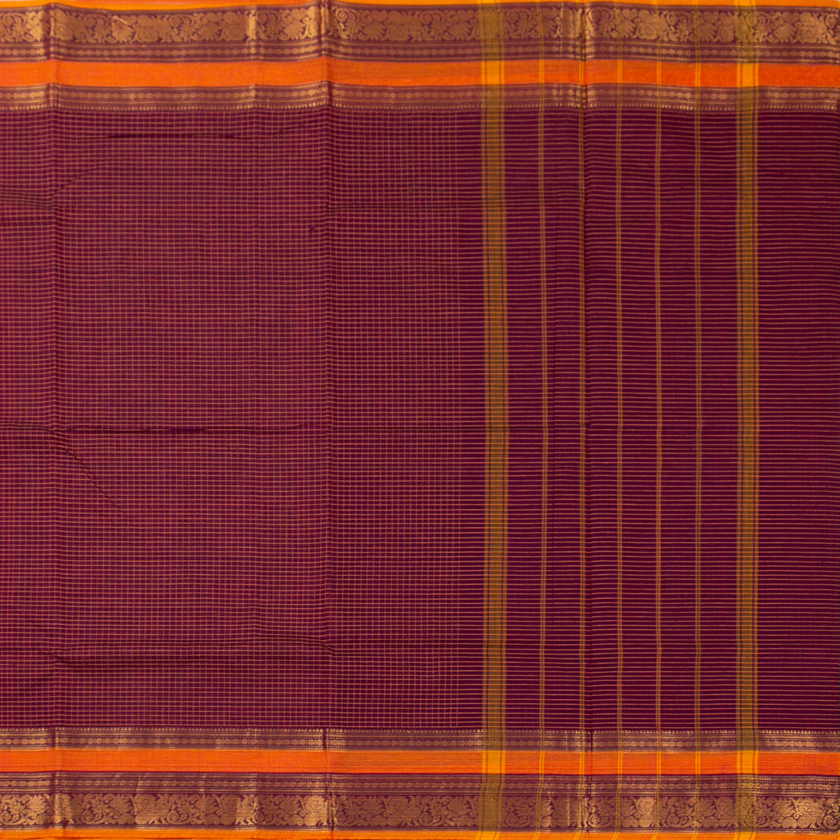 Magenta Kanchi Cotton Saree For Festive Wear PV MM KC 752