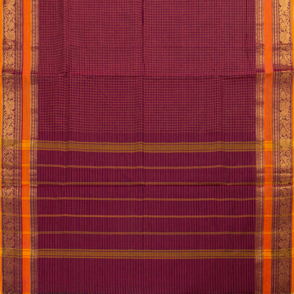 Magenta Kanchi Cotton Saree For Festive Wear PV MM KC 752