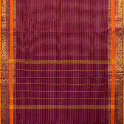 Magenta Kanchi Cotton Saree For Festive Wear PV MM KC 752