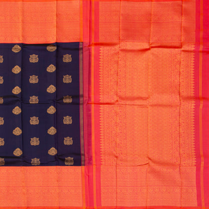 Blue And Pink Kanchipuram Silk Saree For Wedding Wear PV NYC 1573