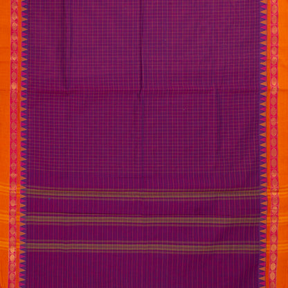 Magenta And Orange Kanchi Cotton Saree For Festive Wear PV MM KC 746