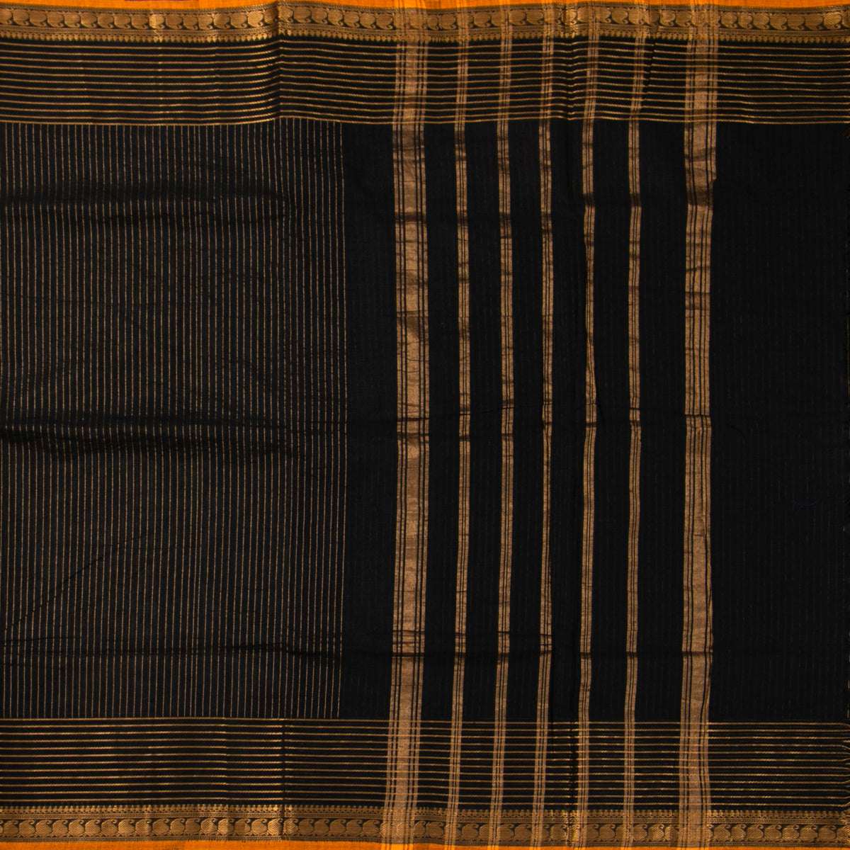 Black Kanchi Cotton Saree For Festive Wear PV MM KC 749