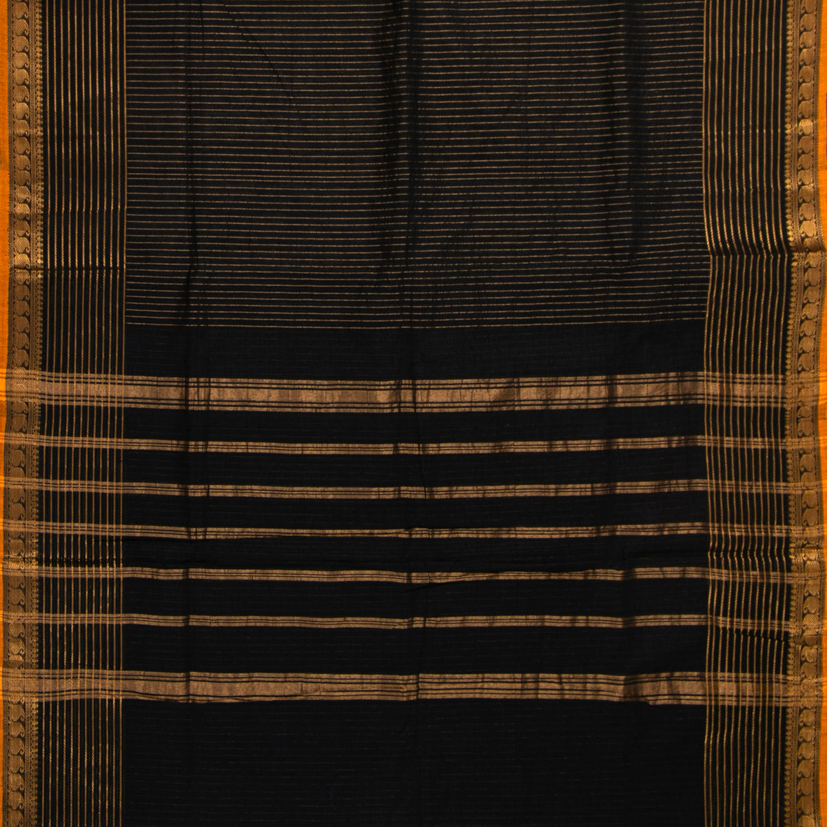 Black Kanchi Cotton Saree For Festive Wear PV MM KC 749