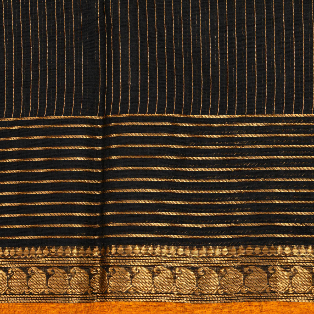Black Kanchi Cotton Saree For Festive Wear PV MM KC 749