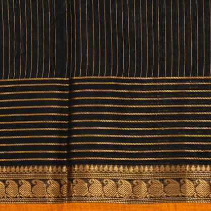 Black Kanchi Cotton Saree For Festive Wear PV MM KC 749