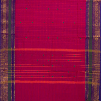 Pink And Purple Kanchi Cotton Saree For Festive Wear PV MM KC 931