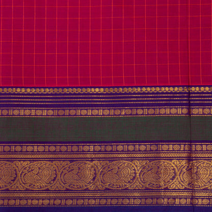 Pink And Purple Kanchi Cotton Saree For Festive Wear PV MM KC 931