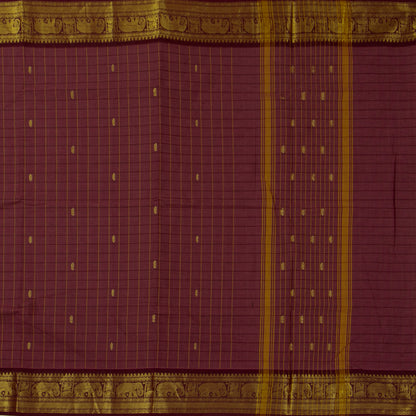 Pink And Brown Kanchi Cotton Saree For Festive Wear PV MM KC 930