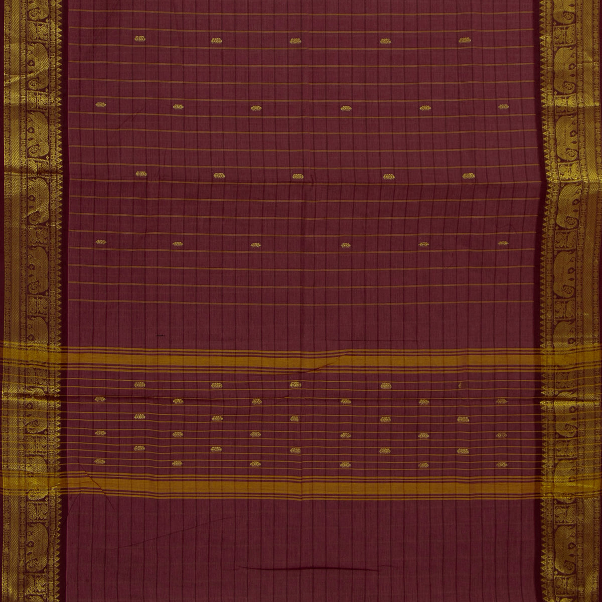 Pink And Brown Kanchi Cotton Saree For Festive Wear PV MM KC 930