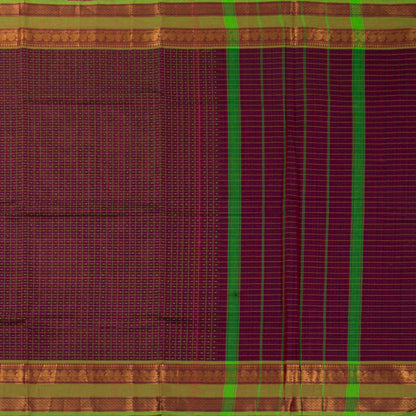Magenta And Green Kanchi Cotton Saree For Festive Wear PV MM KC 929