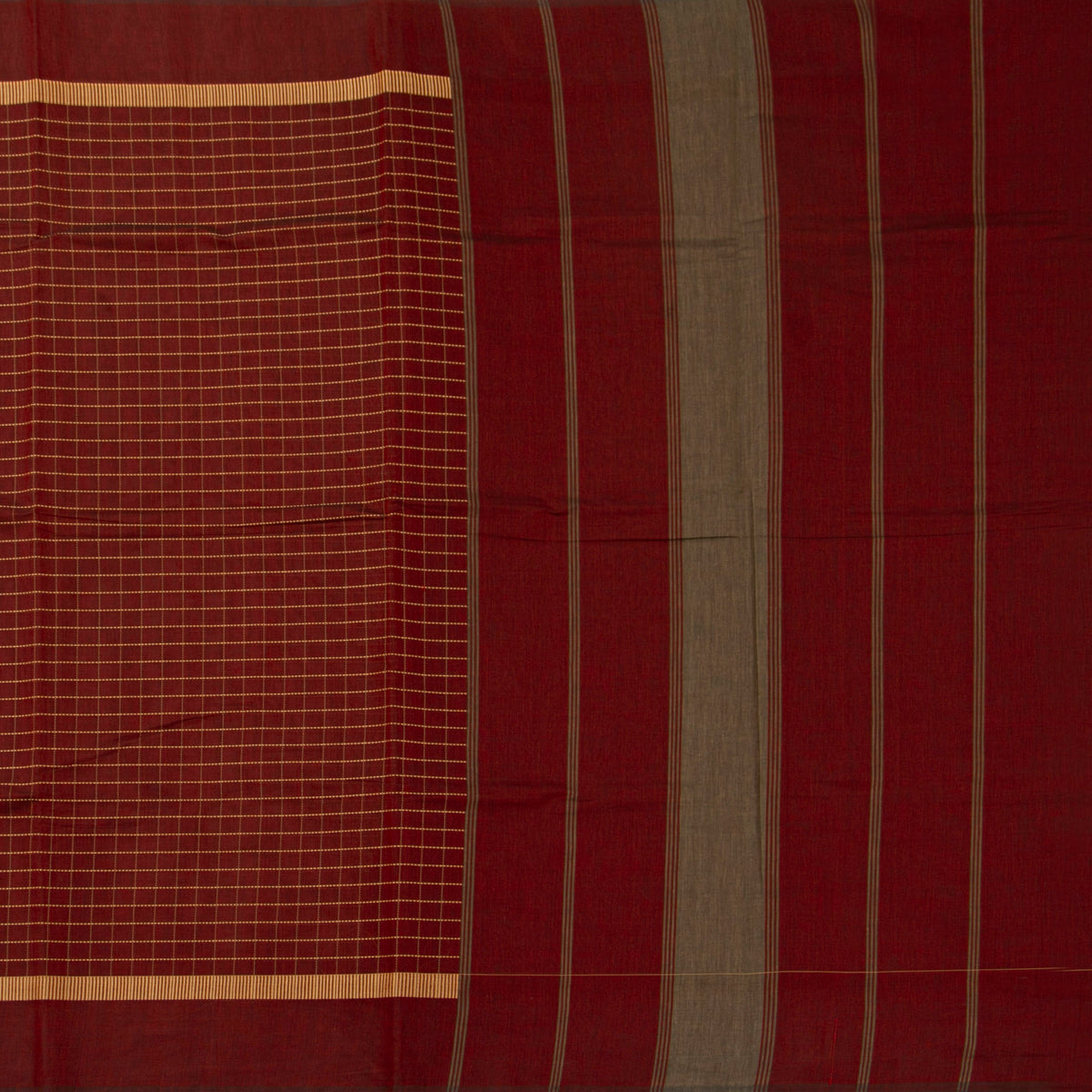 Maroon Kanchi Cotton Saree For Festive Wear PV MM KC 927