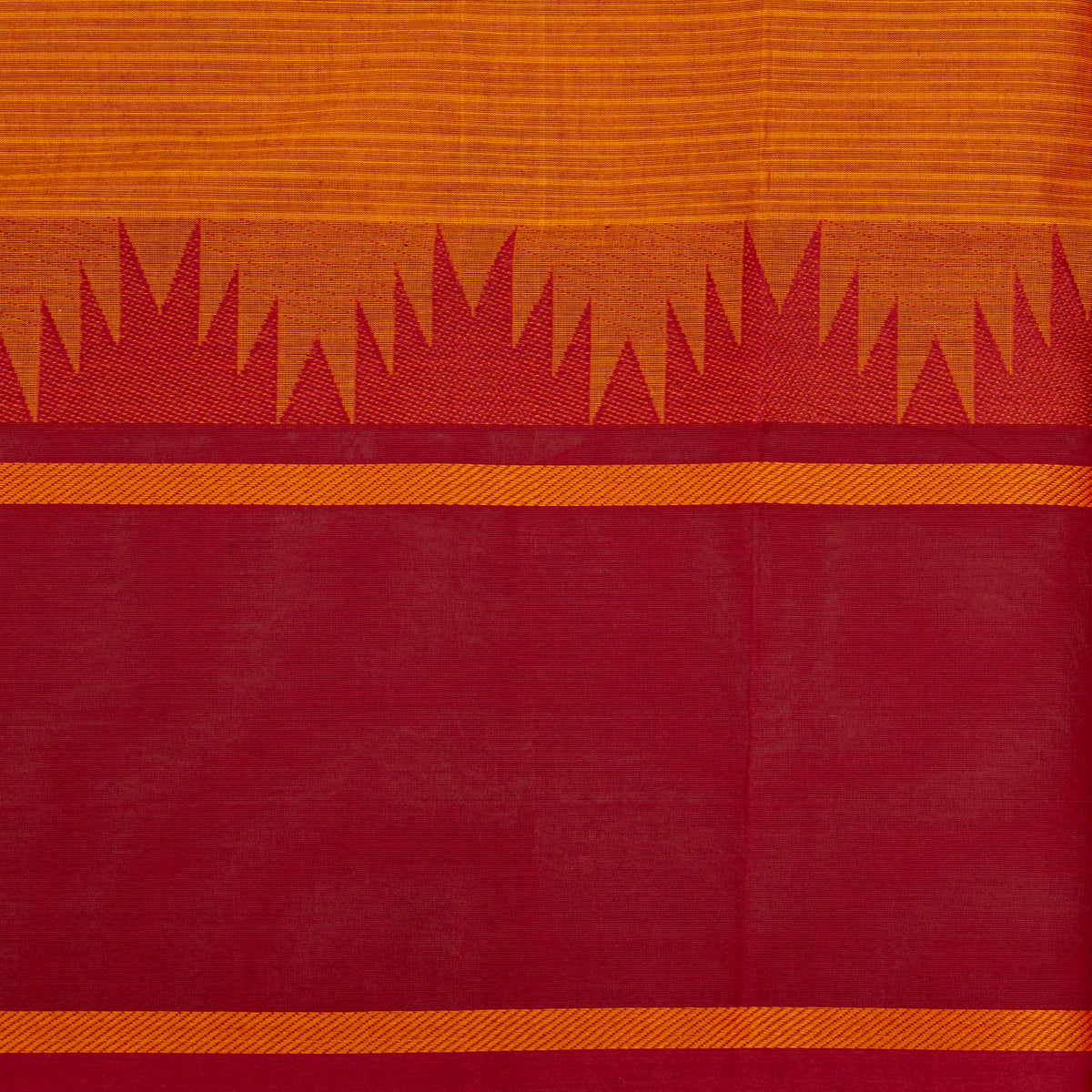 Orange Kanchi Cotton Saree Ganga Jamuna Border For Festive Wear PV MM KC 932
