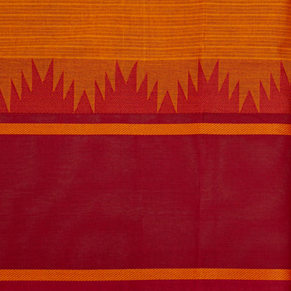Orange Kanchi Cotton Saree Ganga Jamuna Border For Festive Wear PV MM KC 932