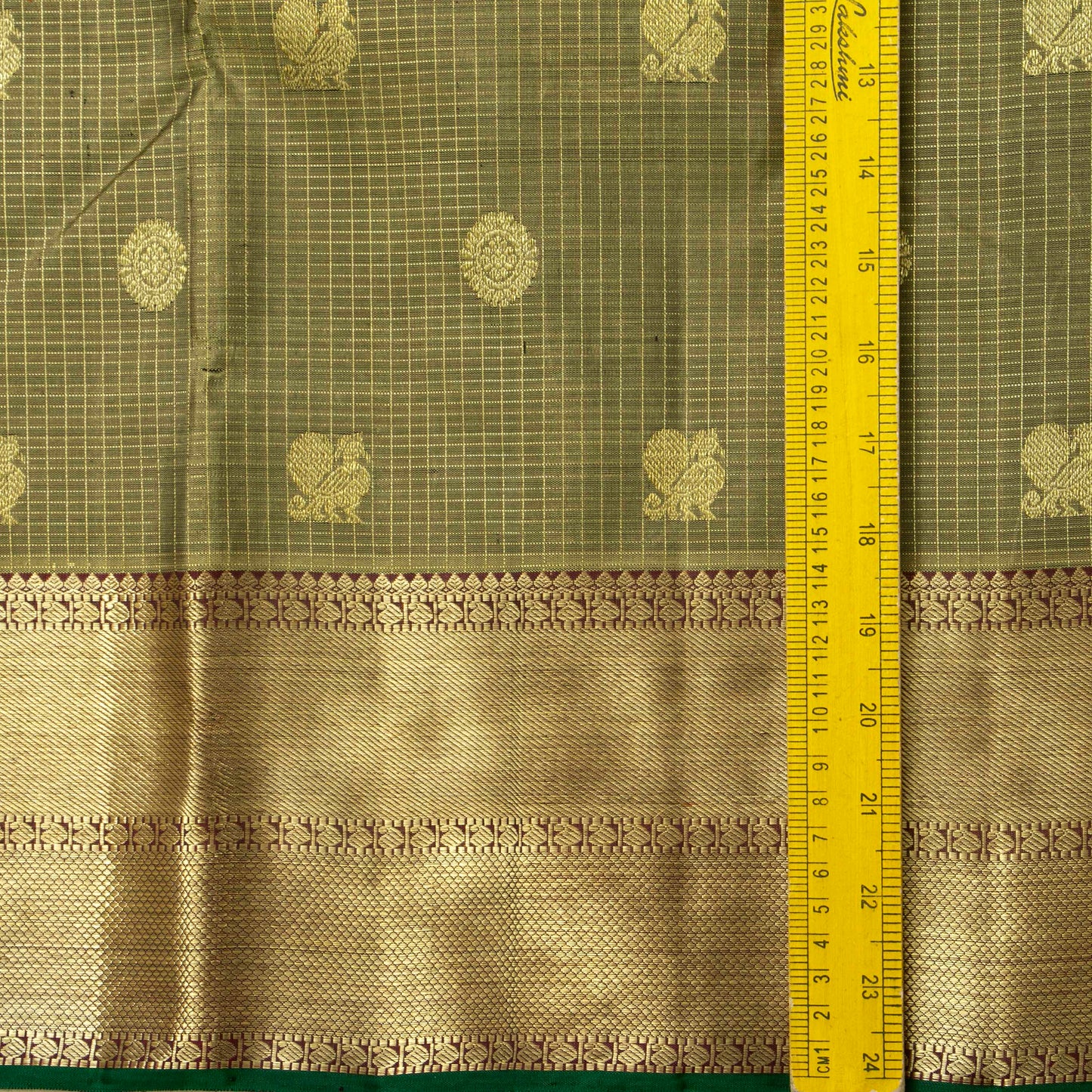 Green And Maroon Kanchipuram Silk Saree For Wedding Wear PV NYC 1445