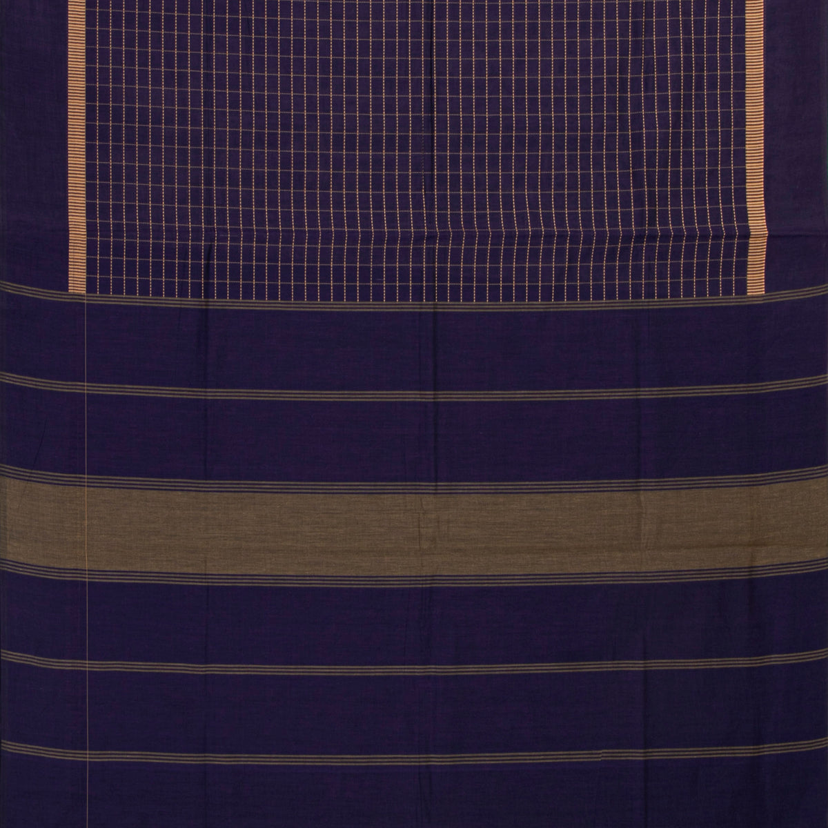 Navy Blue Kanchi Cotton Saree For Festive Wear PV MM KC 928