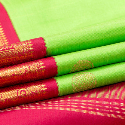 Green And Red Kanchipuram Silk Saree For Wedding Wear PV NYC 1455