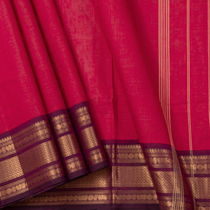 Pink And Purple Kanchi Cotton Saree For Festive Wear PV MM KC 683