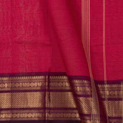 Pink And Purple Kanchi Cotton Saree For Festive Wear PV MM KC 683