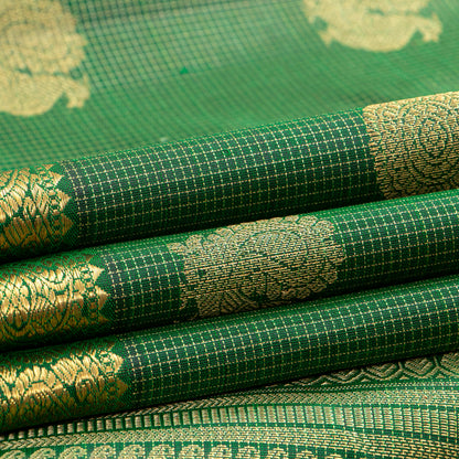 Green Kanchipuram Silk Saree For Wedding Wear PV NYC 1578