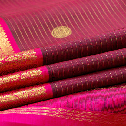 Maroon And Pink Kanchipuram Silk Saree For Wedding Wear PV NYC 1476