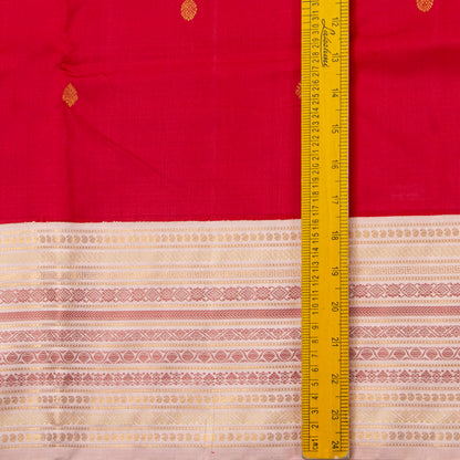 Red And Cream Kanchipuram Silk Saree For Wedding Wear PV NYC 1442