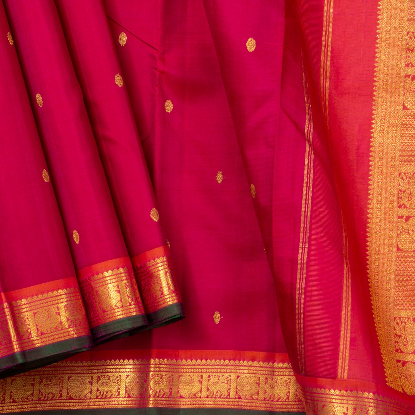 Pink Kanchipuram Silk Saree For Festive Wear PV J 1430