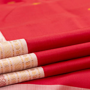 Red And Cream Kanchipuram Silk Saree For Wedding Wear PV NYC 1442