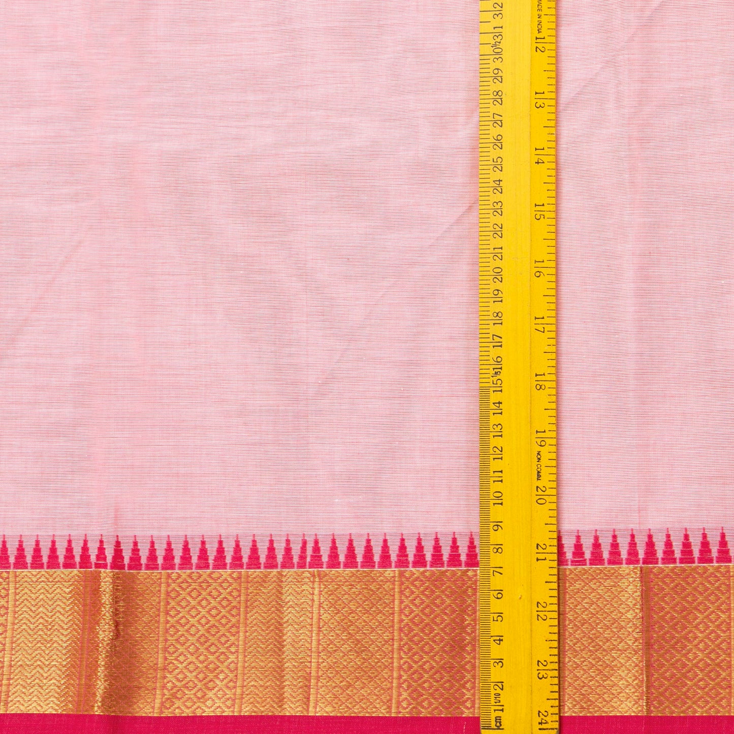 Pastel Pink Kanchi Cotton Saree For Festive Wear PV MM KC 685