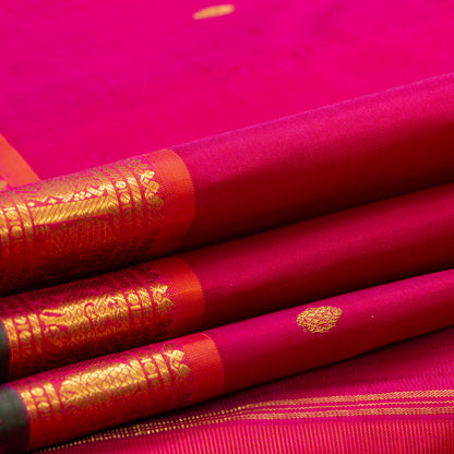 Pink Kanchipuram Silk Saree For Festive Wear PV J 1430
