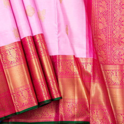 Pastel Pink Kanchipuram Silk Saree For Wedding Wear PV NYC 1483