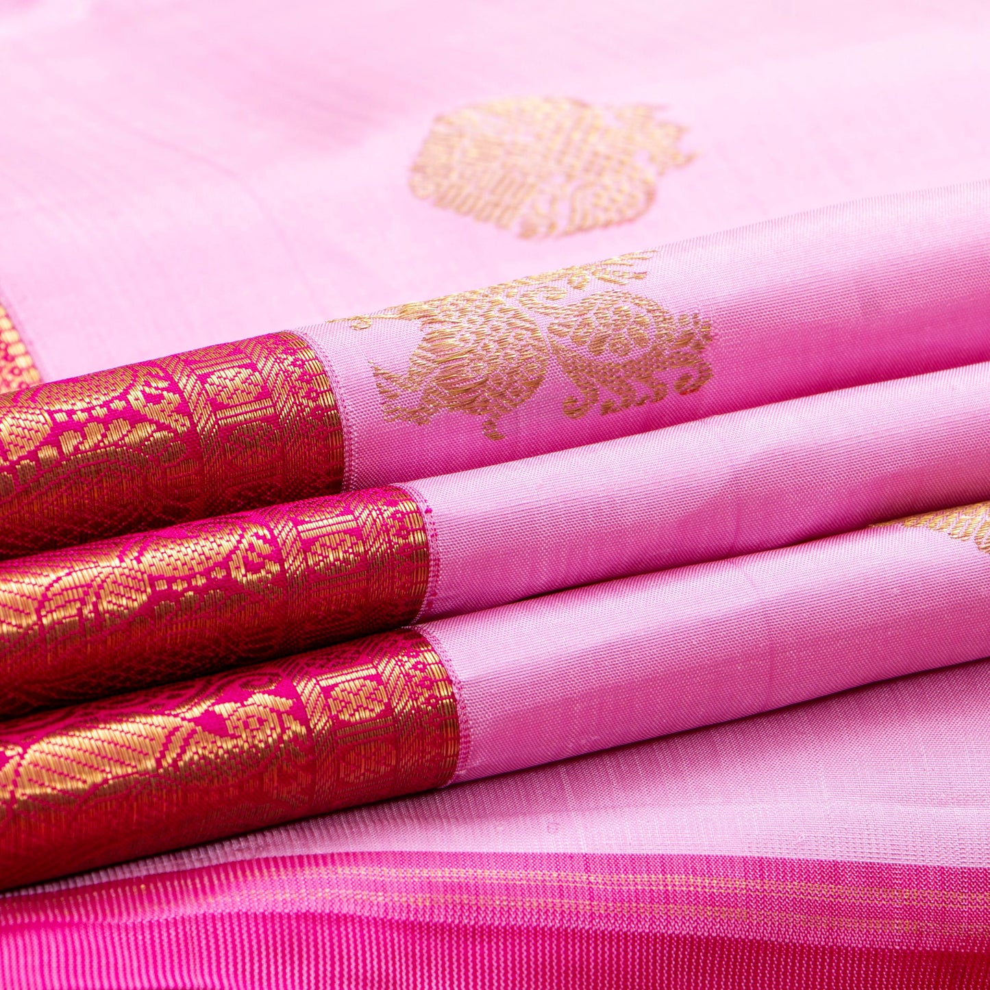 Pastel Pink Kanchipuram Silk Saree For Wedding Wear PV NYC 1483