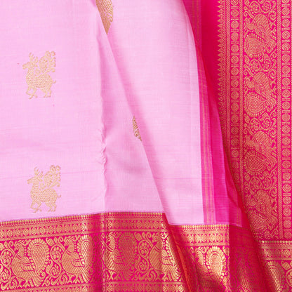 Pastel Pink Kanchipuram Silk Saree For Wedding Wear PV NYC 1483