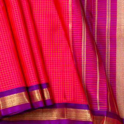 Pink And Purple Kanchipuram Silk Saree For Festive Wear PV NYC 1574