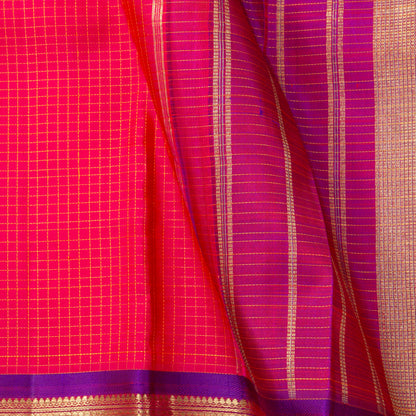 Pink And Purple Kanchipuram Silk Saree For Festive Wear PV NYC 1574