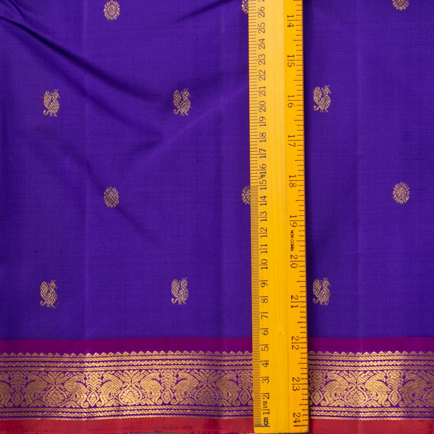 Violet And Magenta Kanchipuram Silk Saree For Festive Wear PV J 1436