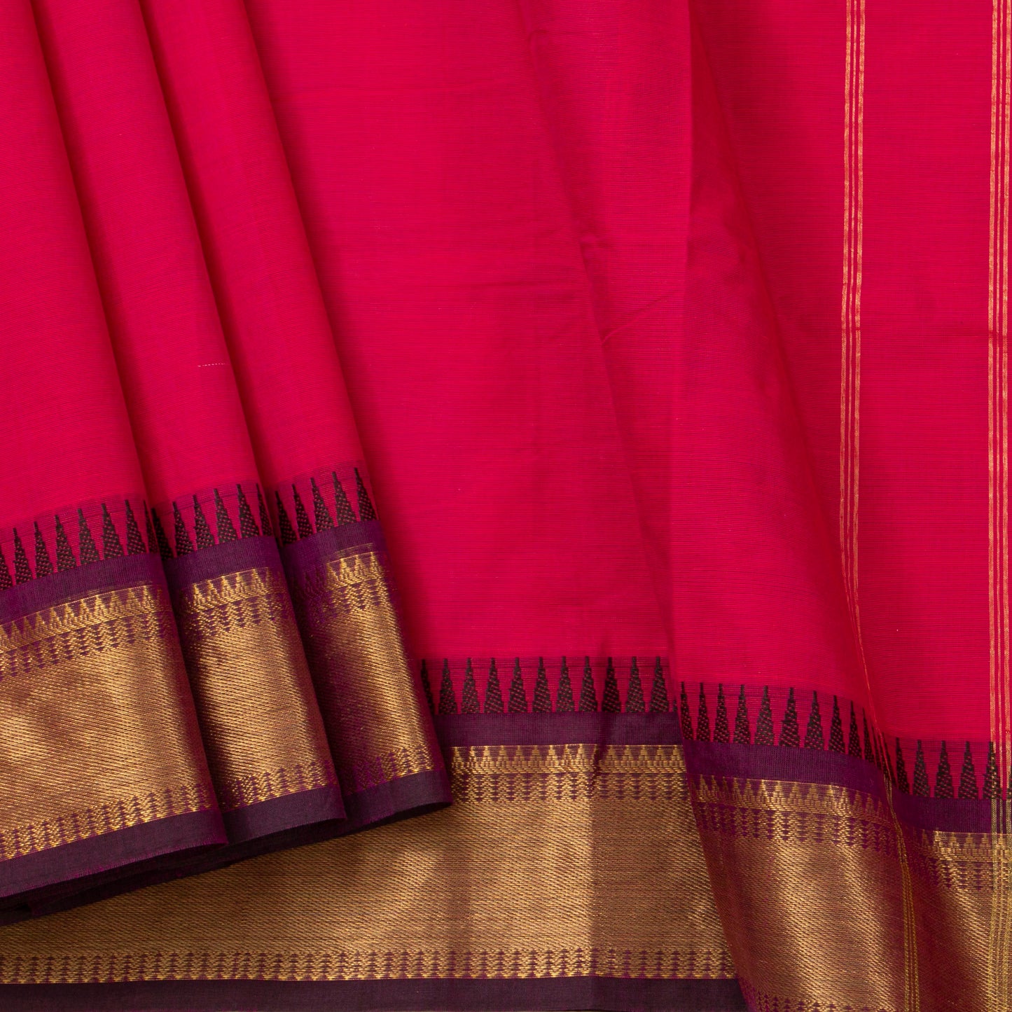 Pink And Purple Kanchi Cotton Saree For Festive Wear PV MM KC 680