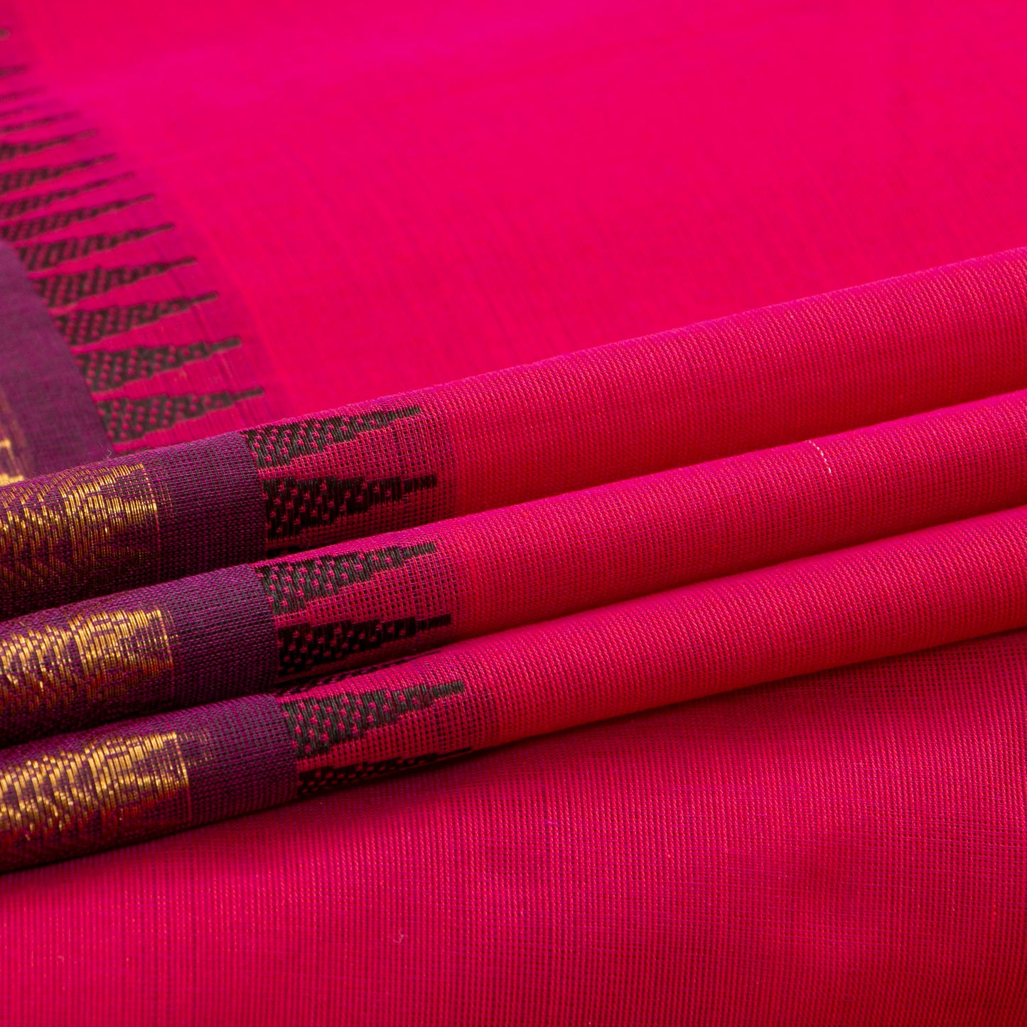Pink And Purple Kanchi Cotton Saree For Festive Wear PV MM KC 680