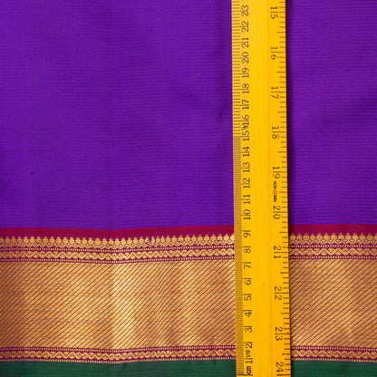 Purple And Magenta Kanchipuram Silk Saree For Festive Wear PV J 1208