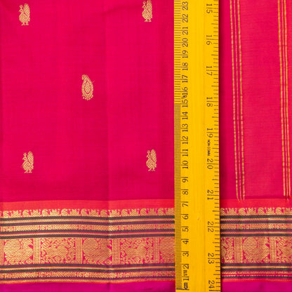 Pink Kanchipuram Silk Saree For Festive Wear PV J 1897