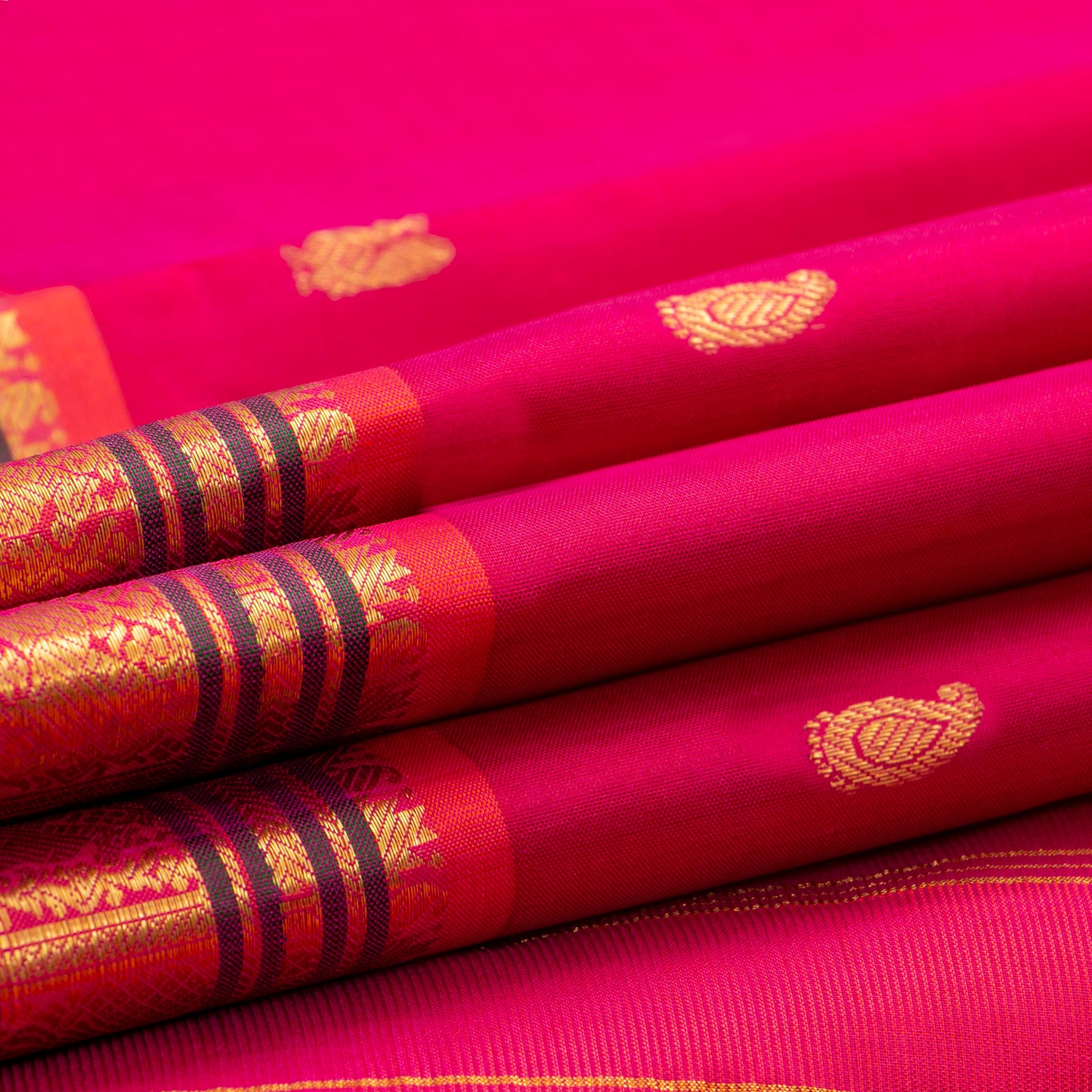 Pink Kanchipuram Silk Saree For Festive Wear PV J 1897