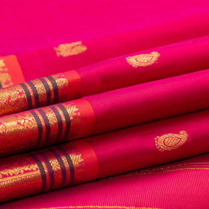 Pink Kanchipuram Silk Saree For Festive Wear PV J 1897