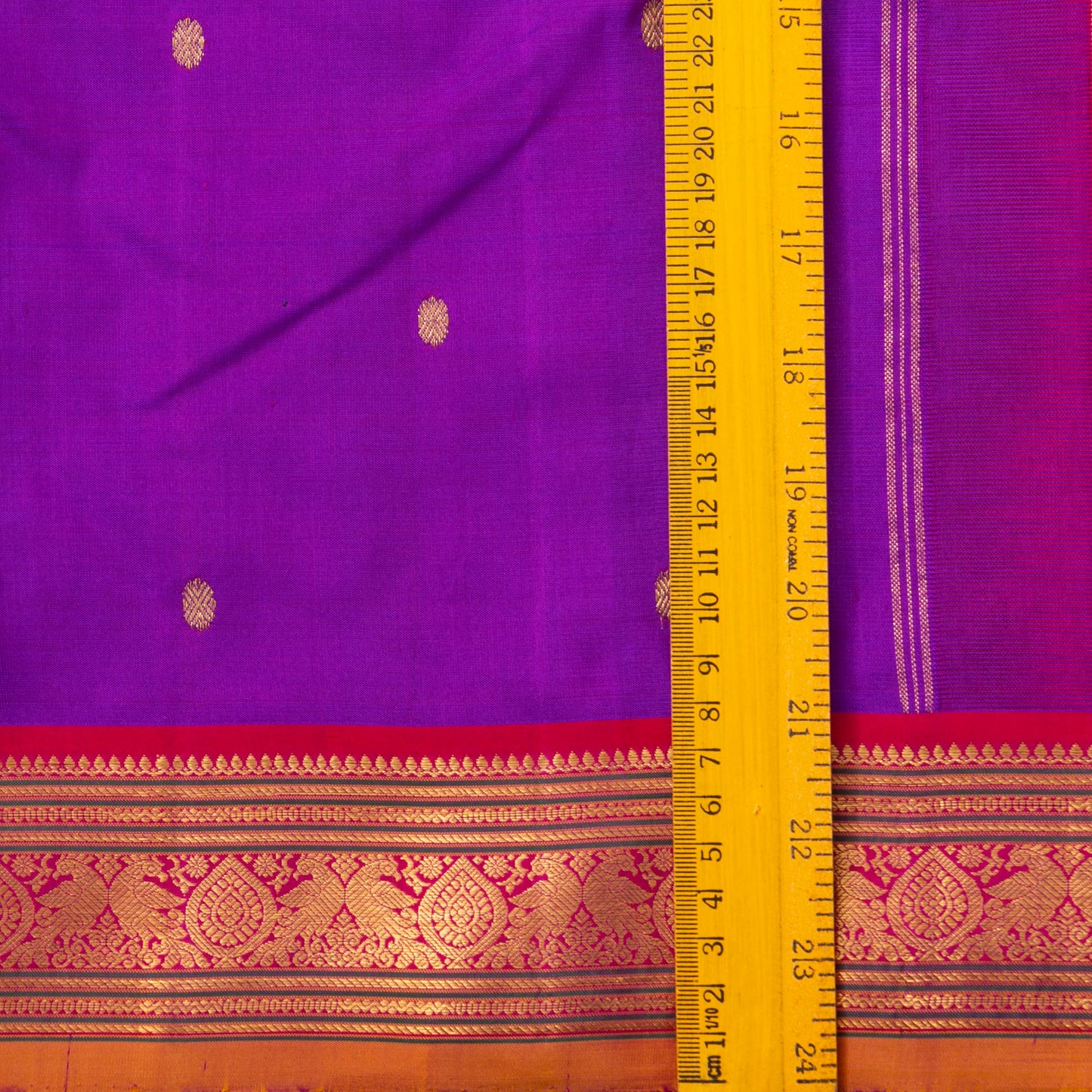 Magenta And Red Kanchipuram Silk Saree For Festive Wear PV J 1896