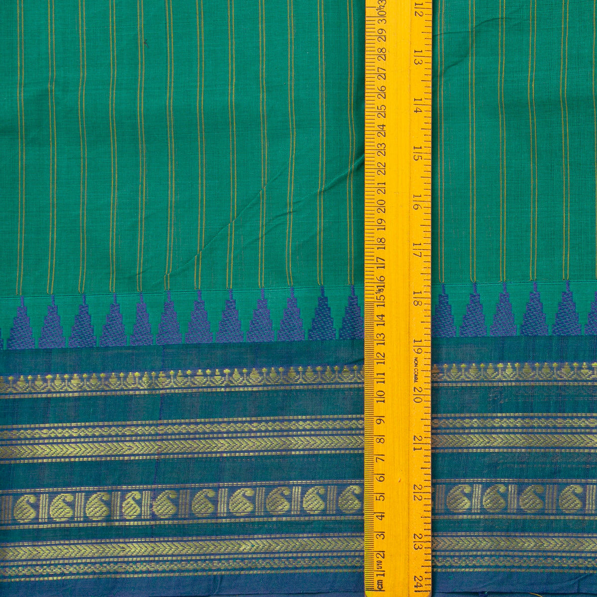 Teal And Blue Kanchi Cotton Saree For Festive Wear PV MM KC 743