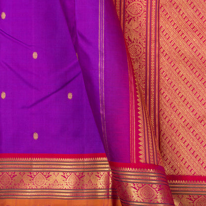 Magenta And Red Kanchipuram Silk Saree For Festive Wear PV J 1896