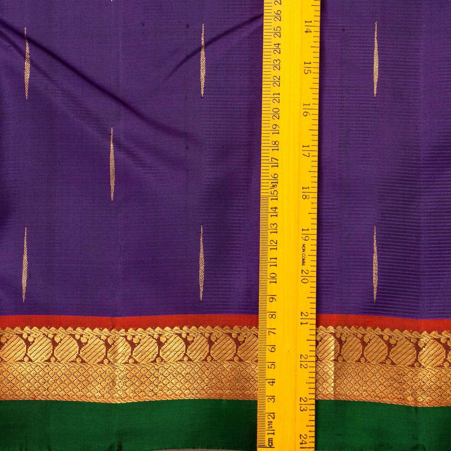 Purple And Rust Kanchipuram Silk Saree With Malli Moggu Motifs For Festive Wear PV J 1217
