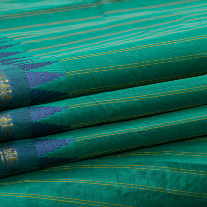 Teal And Blue Kanchi Cotton Saree For Festive Wear PV MM KC 743