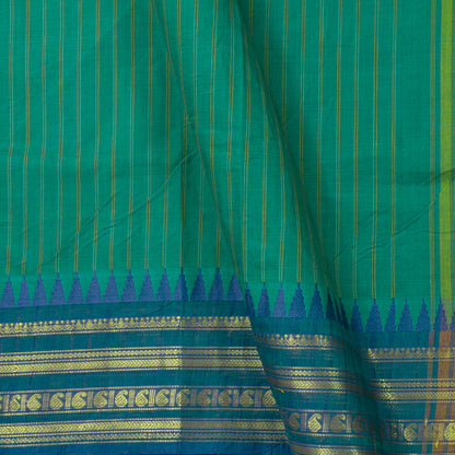 Teal And Blue Kanchi Cotton Saree For Festive Wear PV MM KC 743