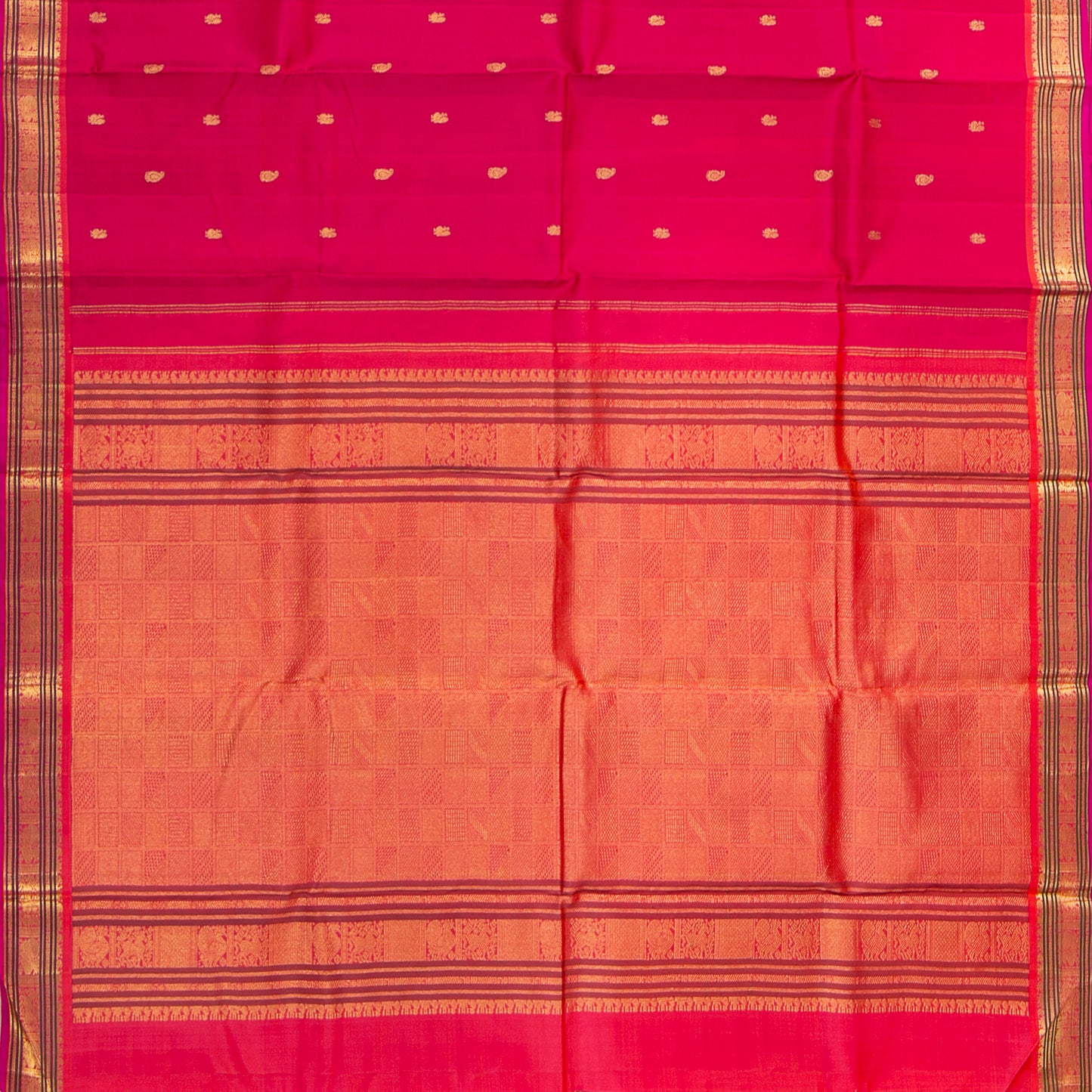 Pink Kanchipuram Silk Saree For Festive Wear PV J 1897