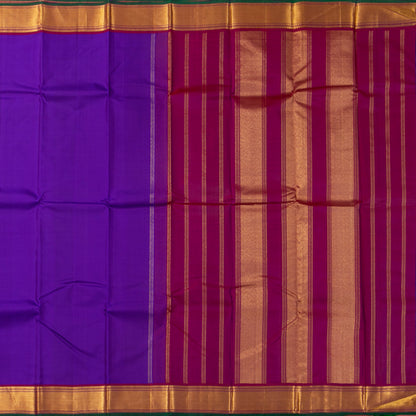 Purple And Magenta Kanchipuram Silk Saree For Festive Wear PV J 1208